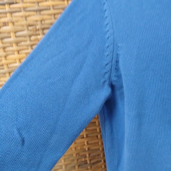 Designers Originals Sweater Medium Blue Drawstring V Neck Long Sleeve Cozy Comfy - Picture 5 of 9